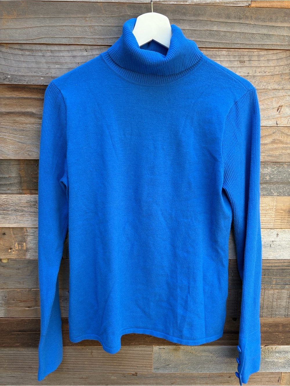 L'AGENCE Vibrant Cobalt Ribbed Turtleneck